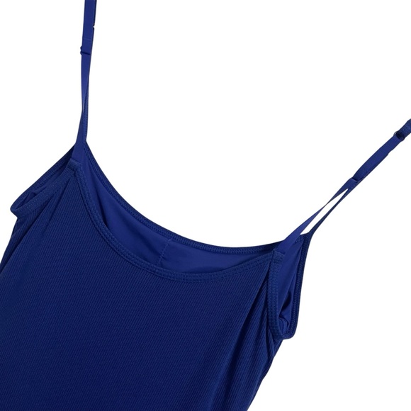 Popilush Shapewear Square Neck Long Sleeve Slimming Modal Maxi Dress Blue Small - Picture 5 of 7